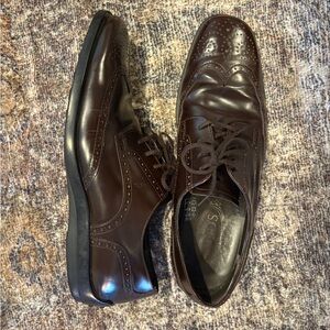 Tod’s Brown Leather Brogue Driving Oxford Shoes Size 10 Made In Italy